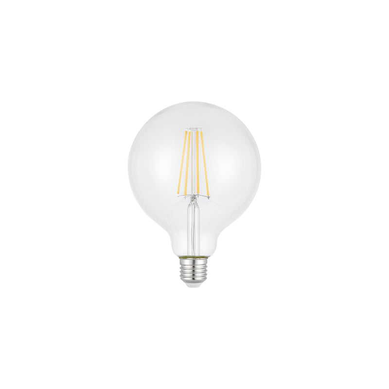 Ampoule LED E27 globe G125 6 W à variateur 3 positions verre transparent