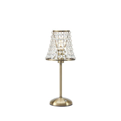 Lampe sans fil Liora en laiton vieilli et cristal
