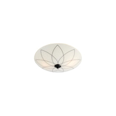 Plafonnier Lia 2 lumières en verre blanc et noir