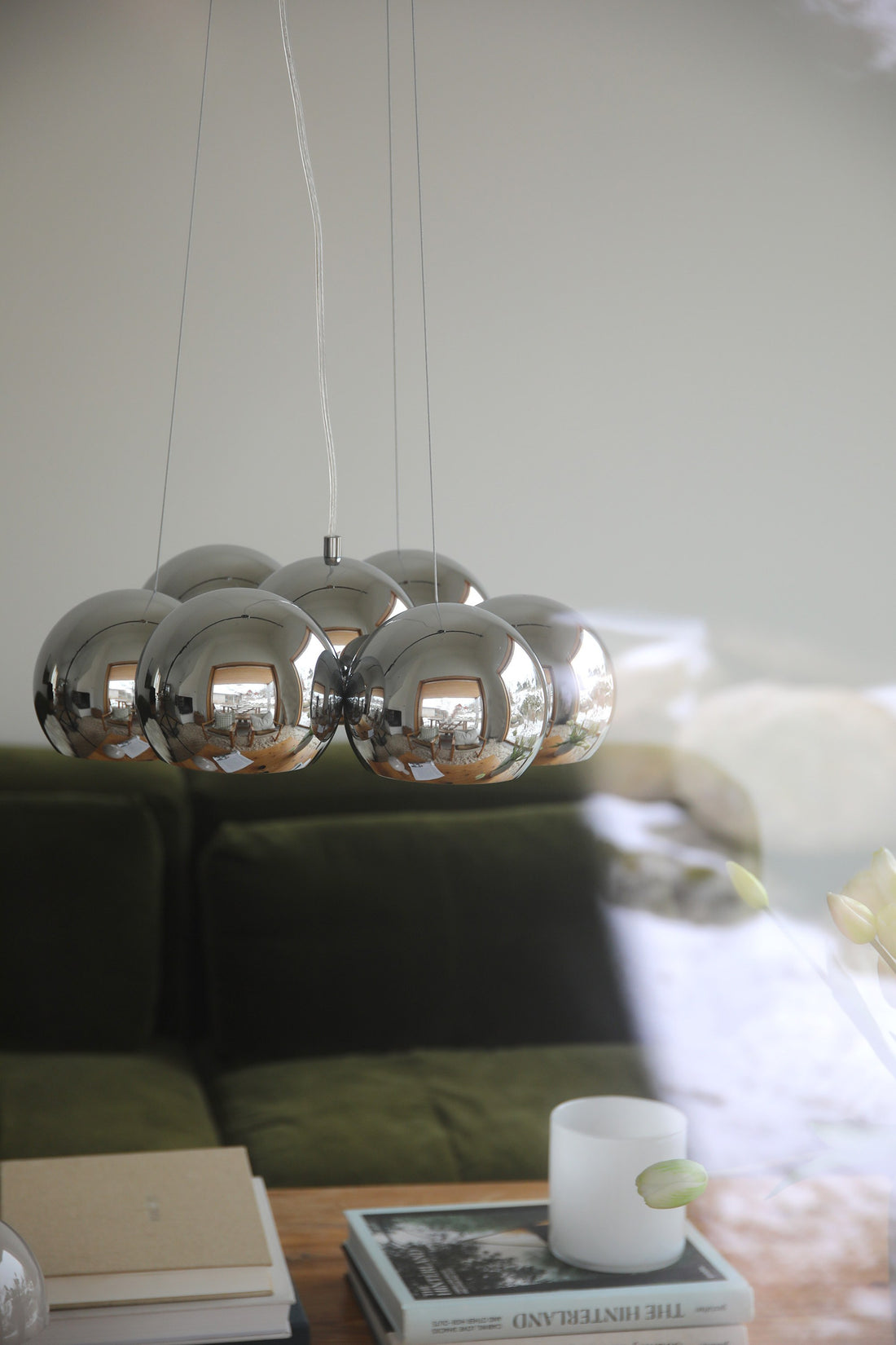 Lustre Cupolo sur platine ronde 7 lumières chromé