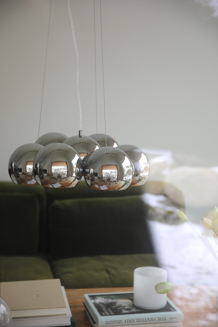 Lustre Cupolo sur platine ronde 7 lumières chromé