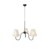 Suspension Veya 3 lumières en lin noir et beige