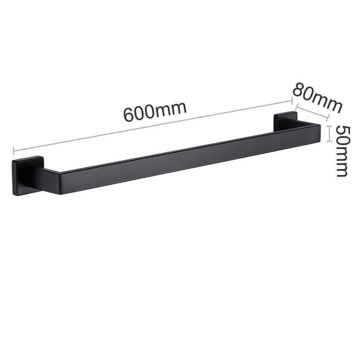 Matte Black Stainless Steel Bathroom Hardware Accessories Set For Organizer Wall Mounted Towel Bar Shelf Hook Paper Holder | Designix - 0 60cm Hanger A China  - https://designix.fr/