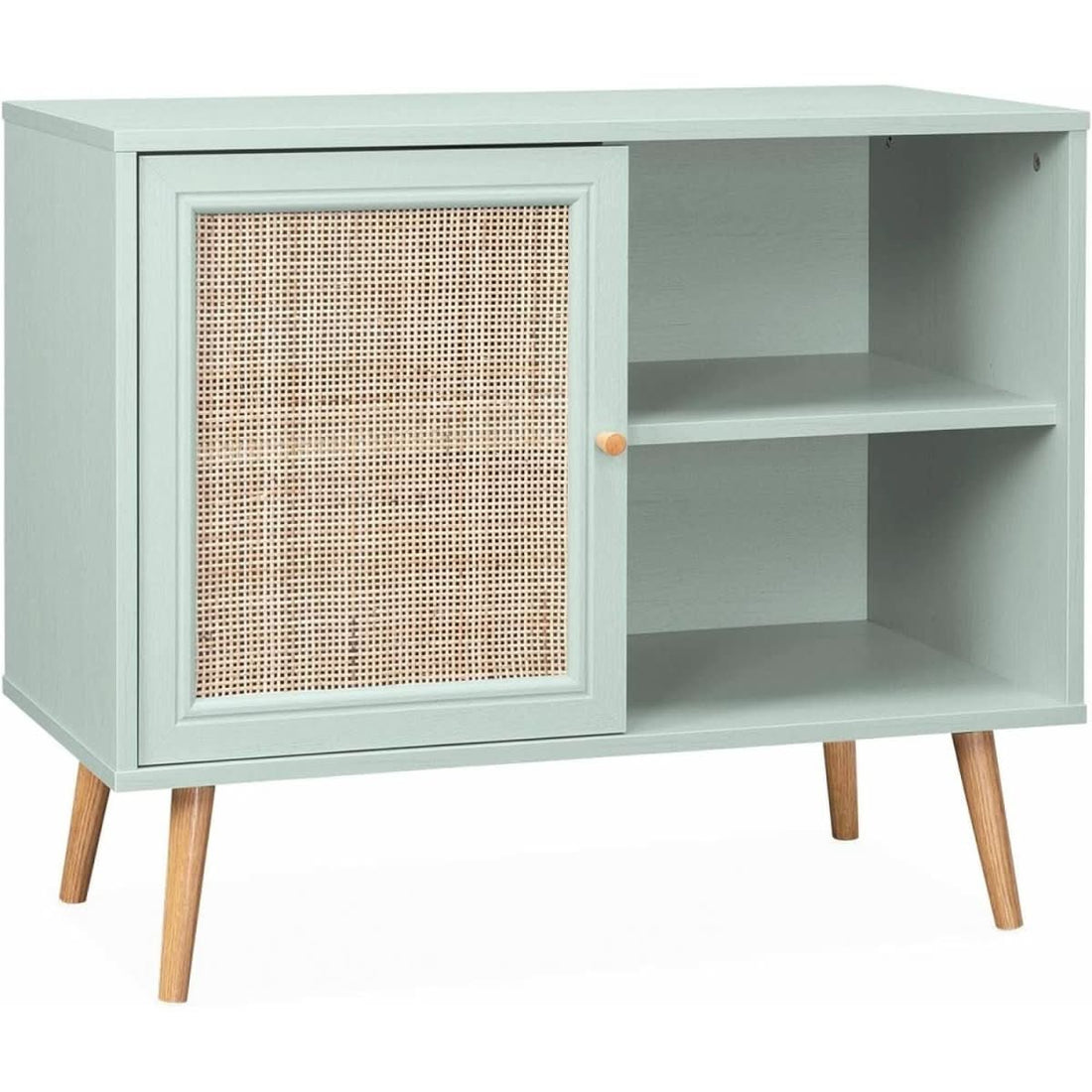 Meuble Rangement Cannage Vert | Plaid