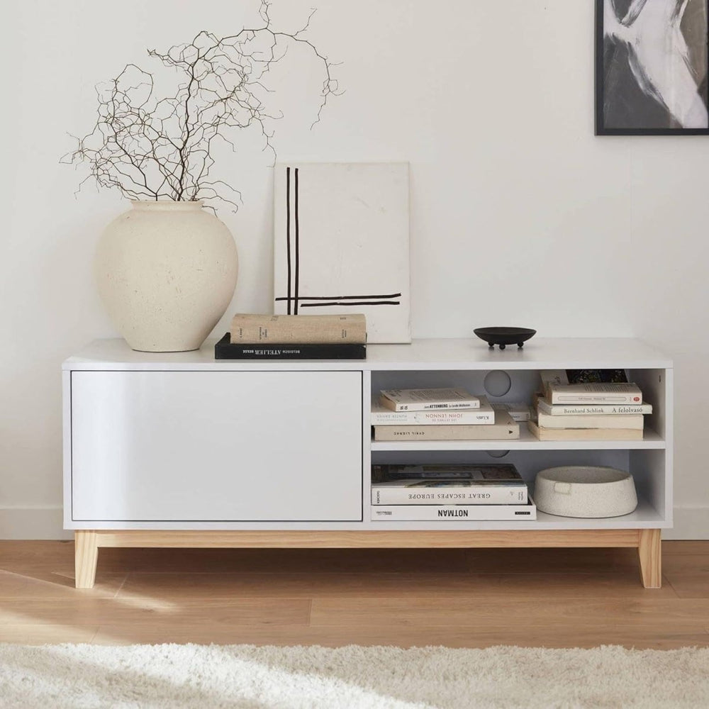 Meuble TV Blanc Scandinave | Nuit - Designix Meuble TV