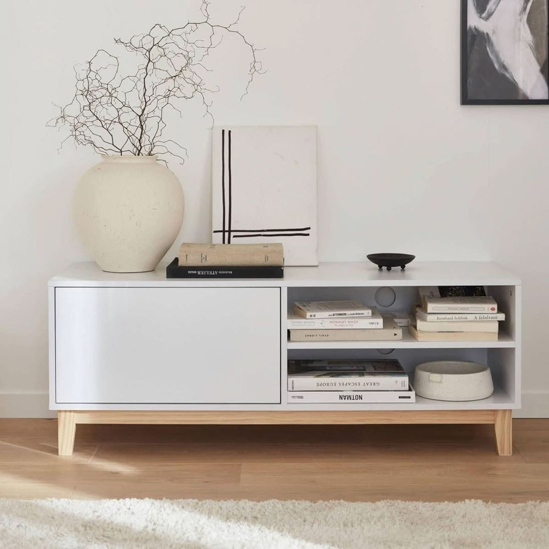 Meuble TV Blanc Scandinave | Nuit