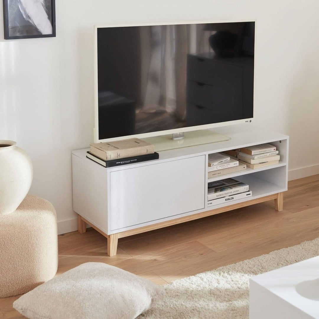 Meuble TV Blanc Scandinave | Nuit - Designix Meuble TV