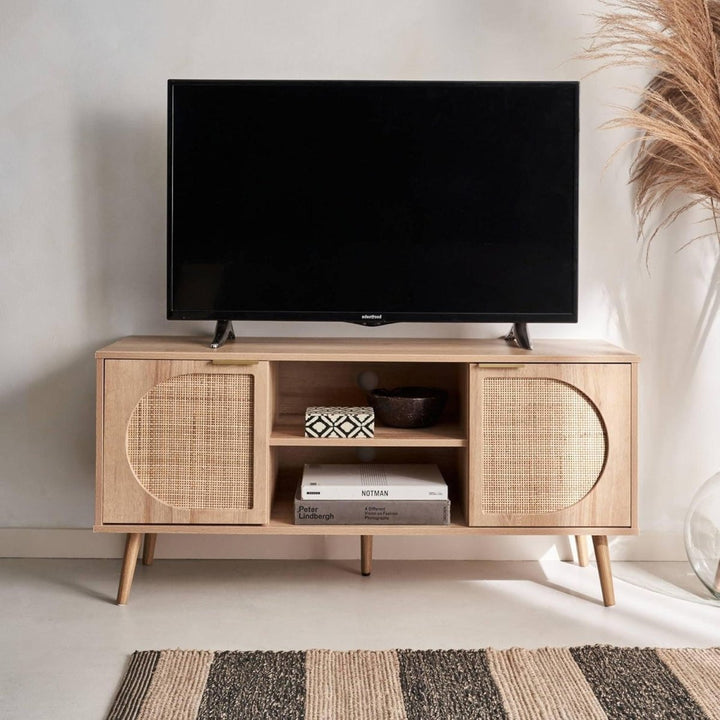Meuble TV Bois Cannage | Quies - Designix Meuble TV