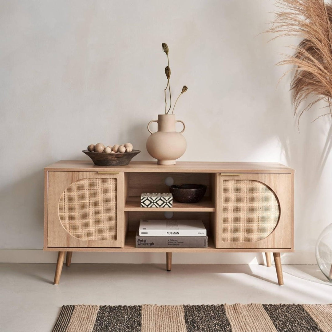 Meuble TV Bois Cannage | Quies - Designix Meuble TV