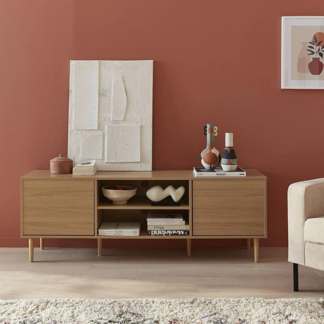 Meuble TV Bois Contemporain | Uni