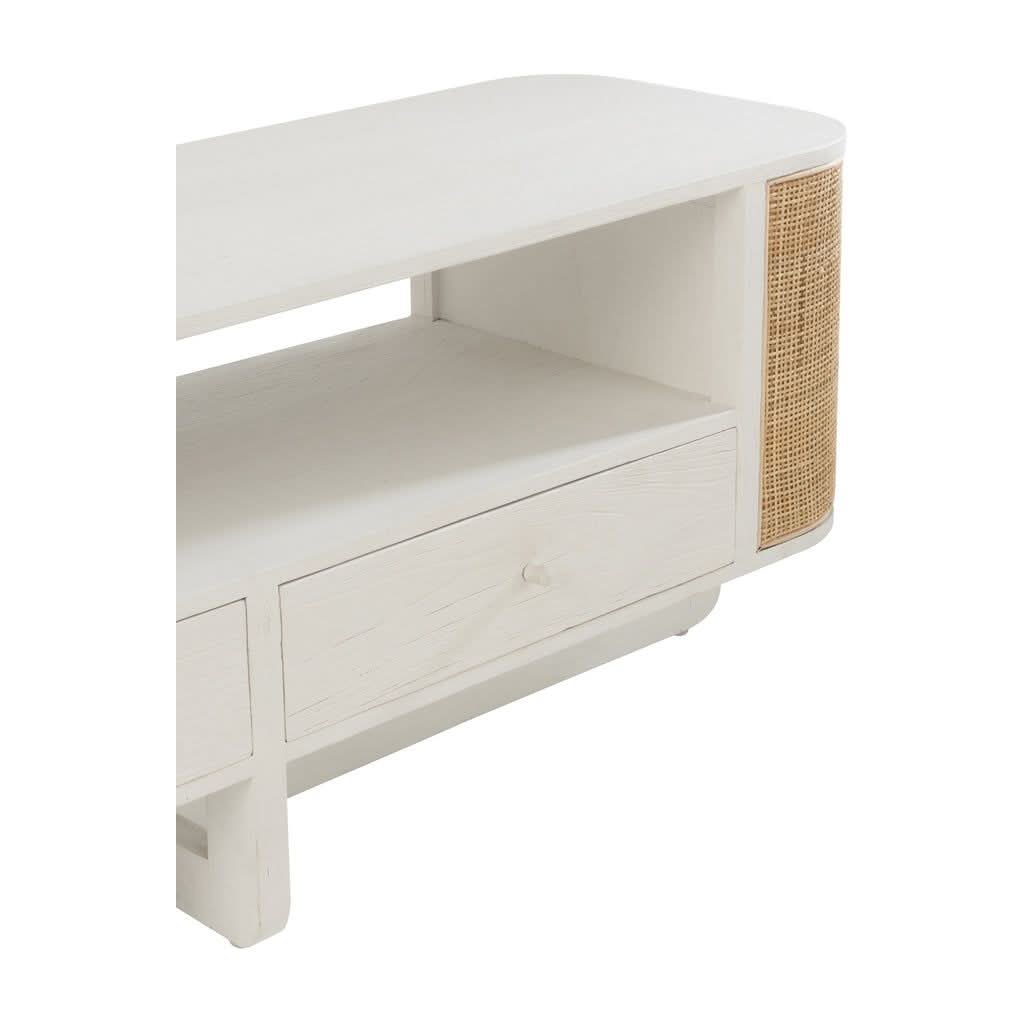 Meuble TV Bois Exotique Rotin - Designix