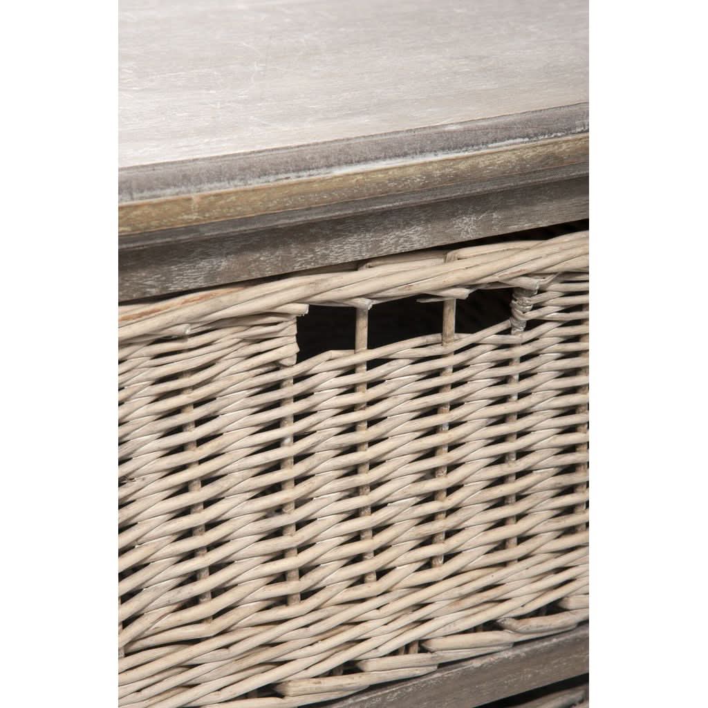 Meuble TV Bois Gris Avec Paniers