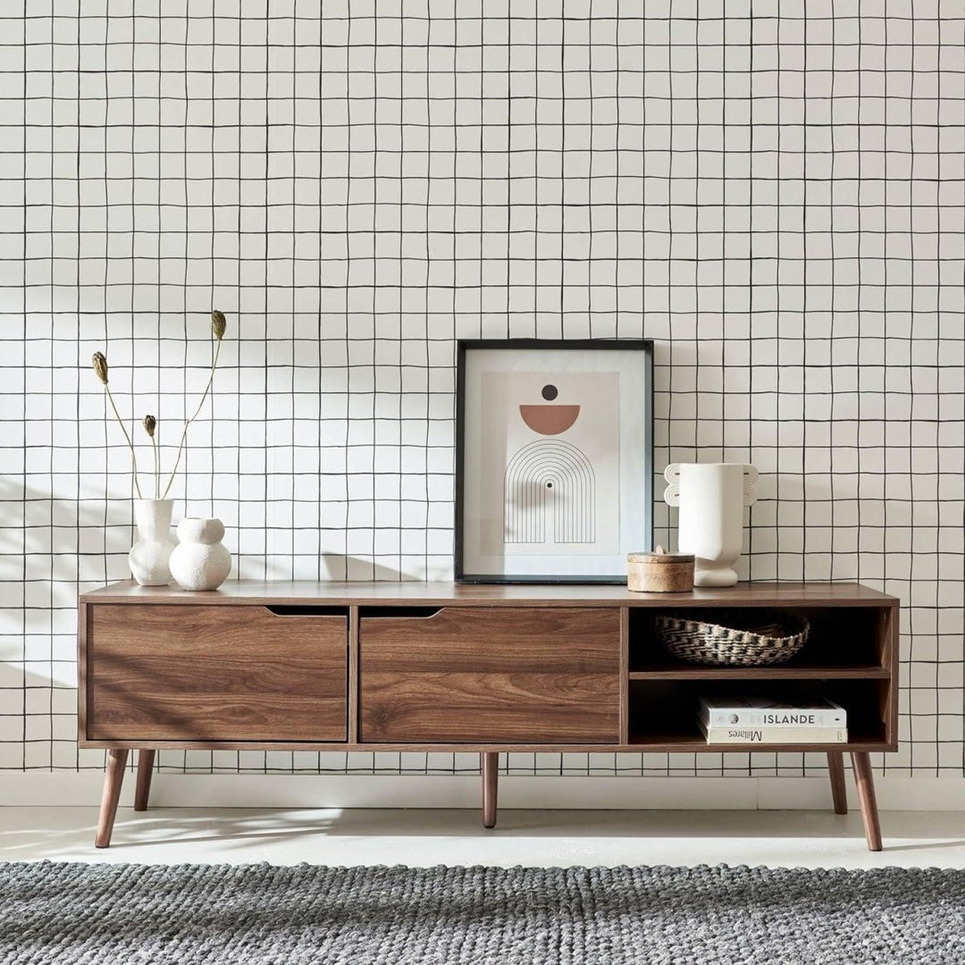 Meuble TV Bois Noyer | Pétale - Designix Meuble TV