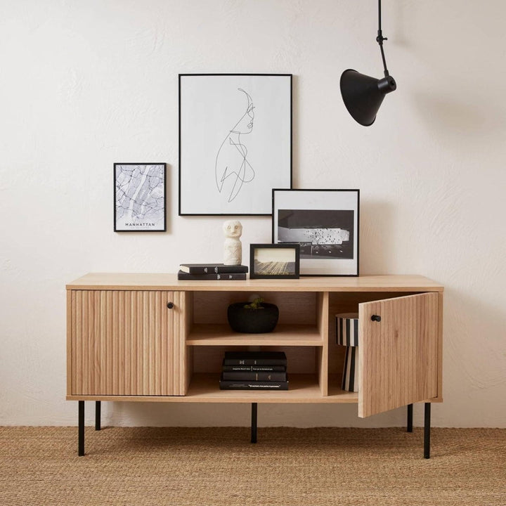 Meuble TV Bois Rainuré | Quint - Designix Meuble TV