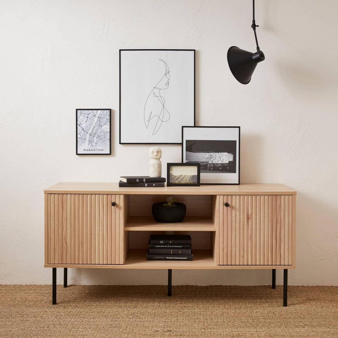 Meuble TV Bois Rainuré | Quint - Designix Meuble TV