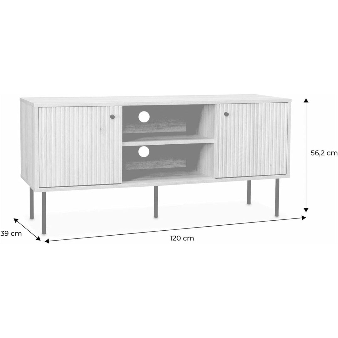 Meuble TV Bois Rainuré | Quint - Designix Meuble TV