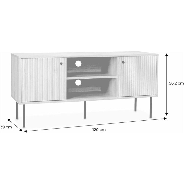 Meuble TV Bois Rainuré | Quint - Designix Meuble TV