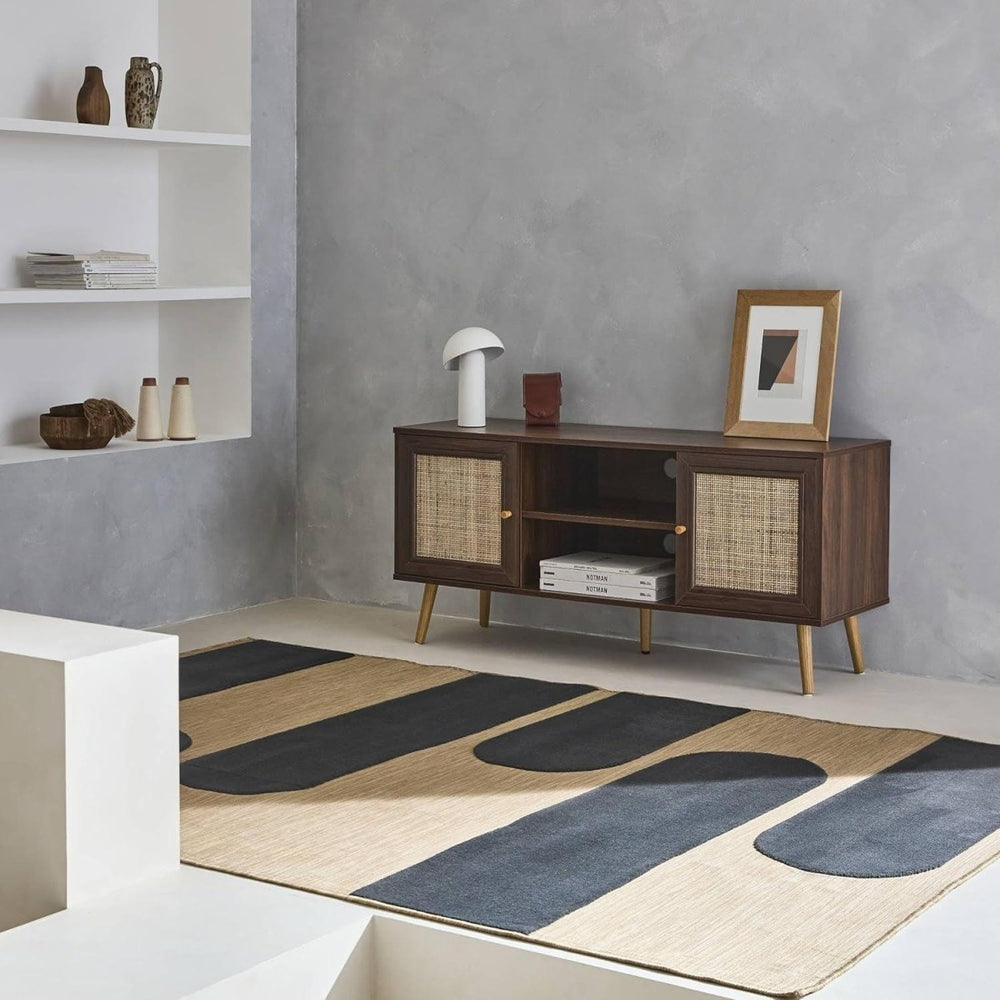 Meuble Tv Cannage Bois Foncé | Yumi - Designix Meuble TV