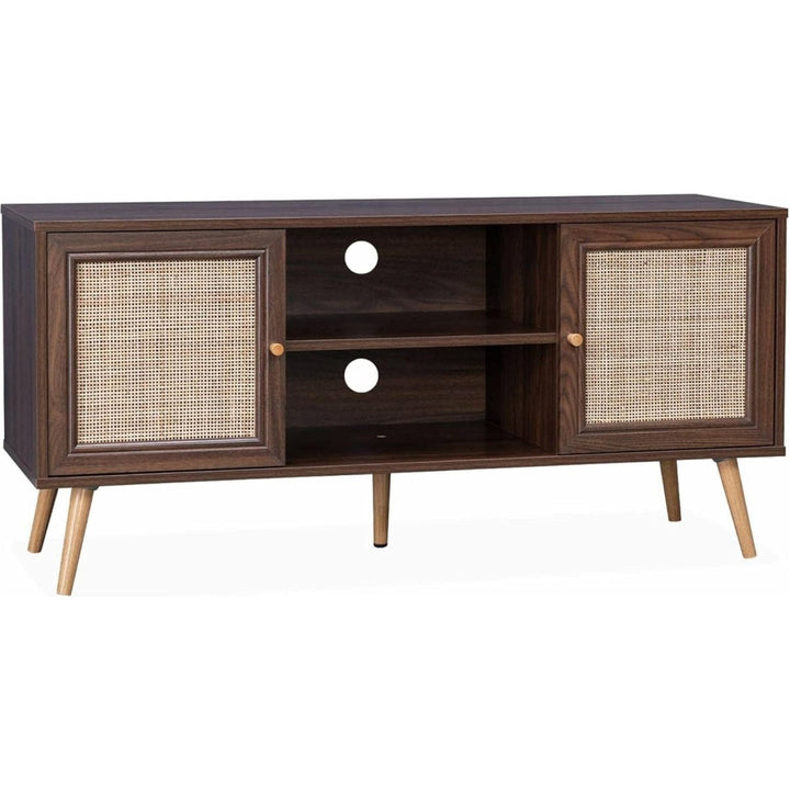 Meuble Tv Cannage Bois Foncé | Yumi - Designix Meuble TV