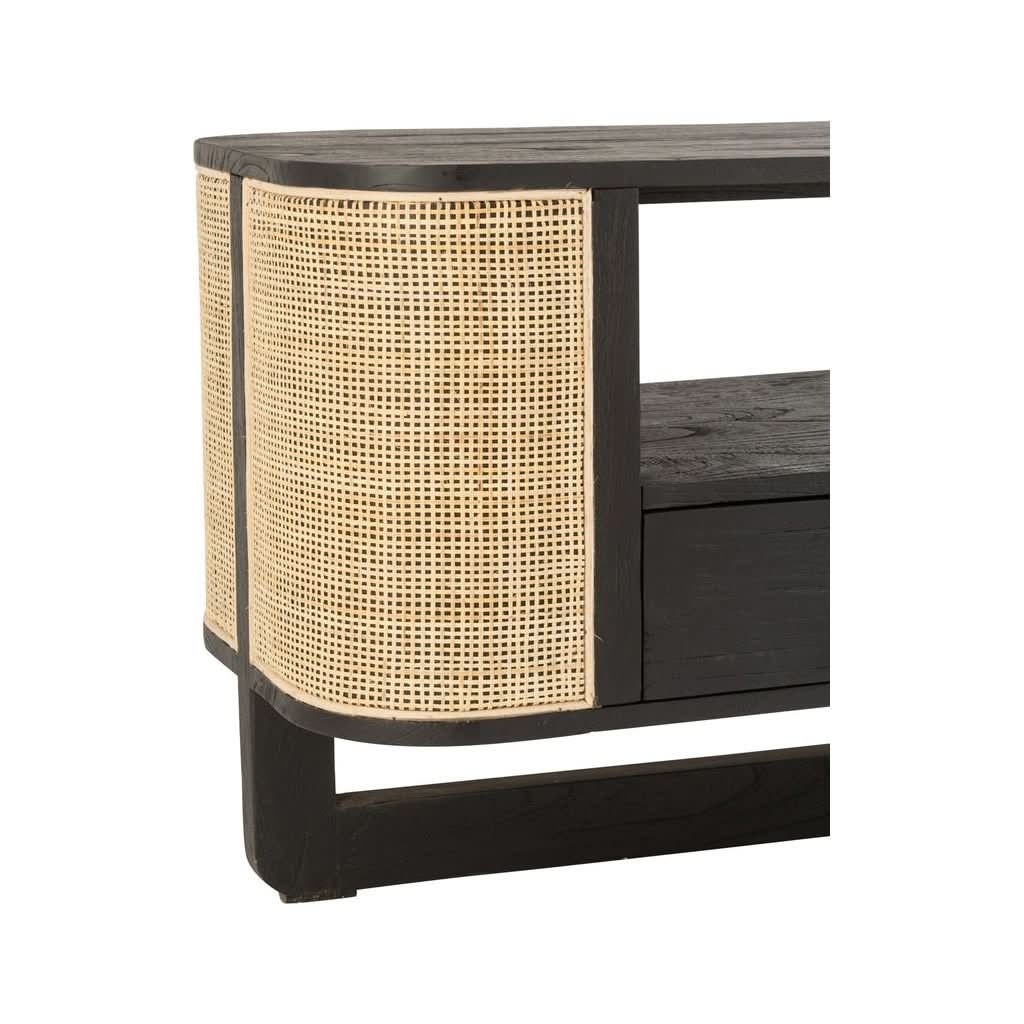 Meuble TV Noir en Bois Exotique