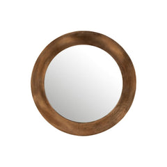 Miroir Aluminium Rond Marron