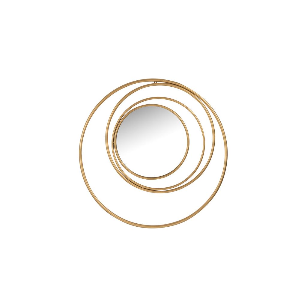Miroir Cercles Métal Verre Doré - Designix