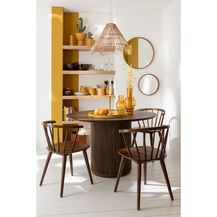 Miroir Cognac Petit Cuir Rond - Designix