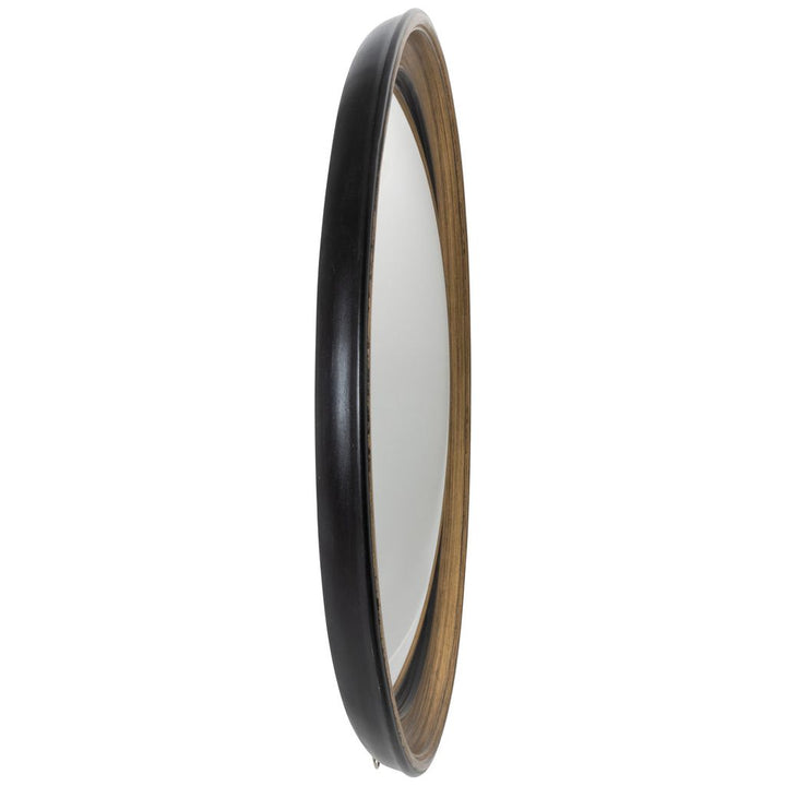 Miroir Convexe Rond Grand Noir Or - Designix