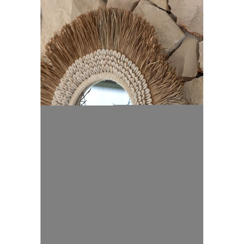 Miroir Coquillages Raphia Naturel Petit - Designix