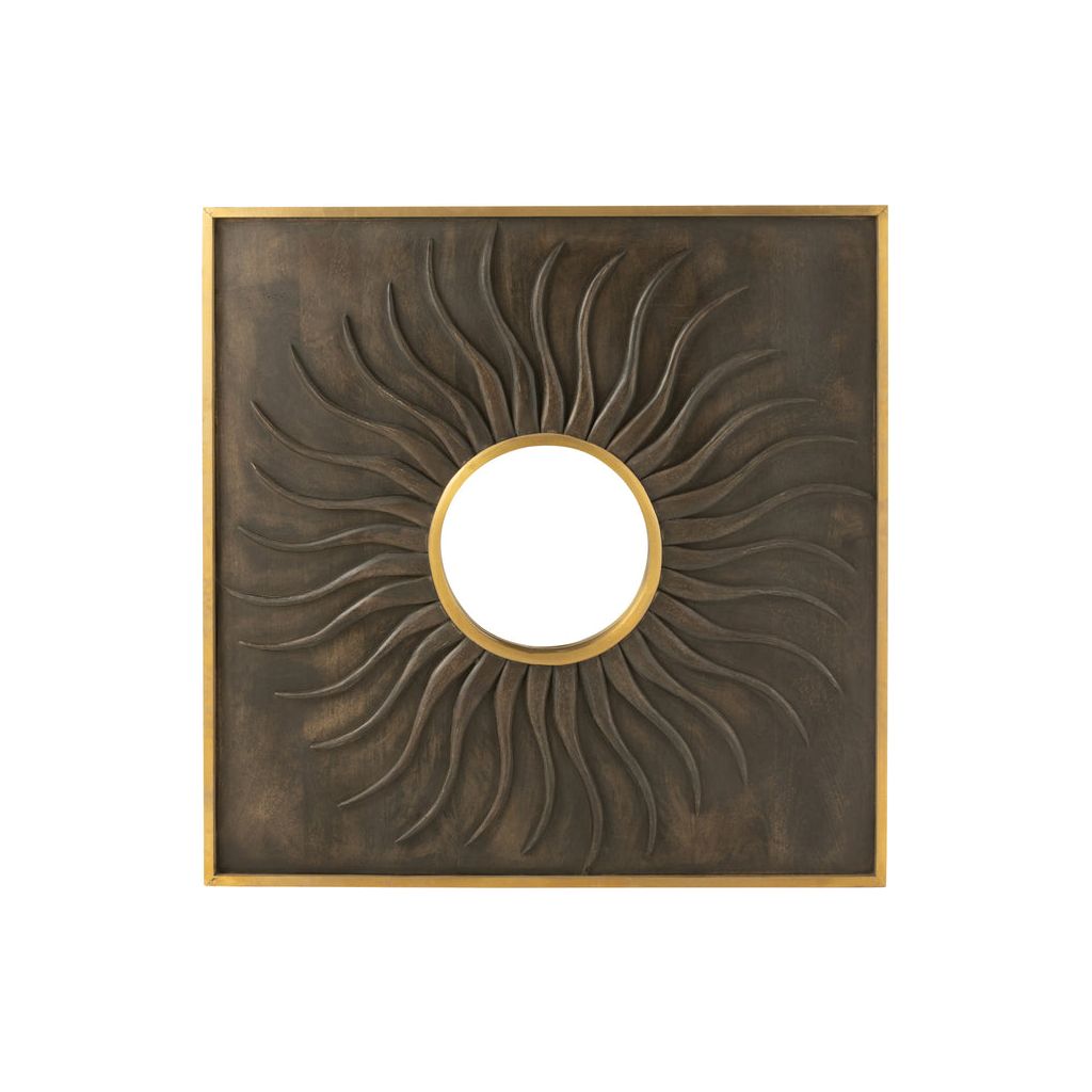 Miroir Doré en Bois de Manguier - Designix