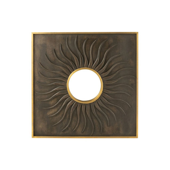 Miroir Doré en Bois de Manguier - Designix