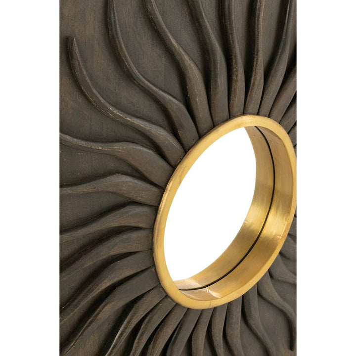 Miroir Doré en Bois de Manguier - Designix