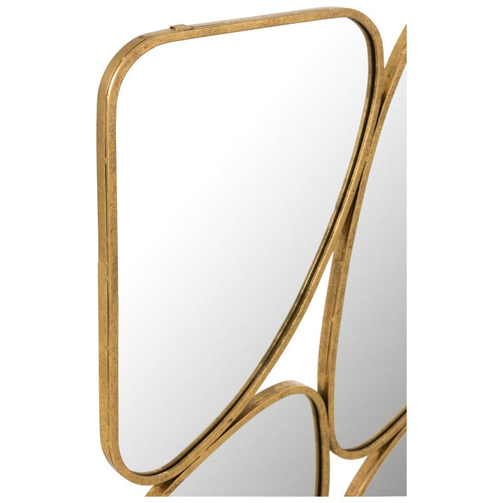 Miroir Doré Fer Verre 4 Pièces - Designix