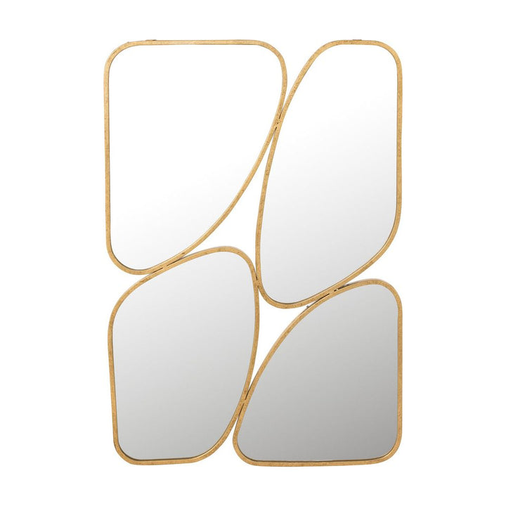 Miroir Doré Fer Verre 4 Pièces - Designix