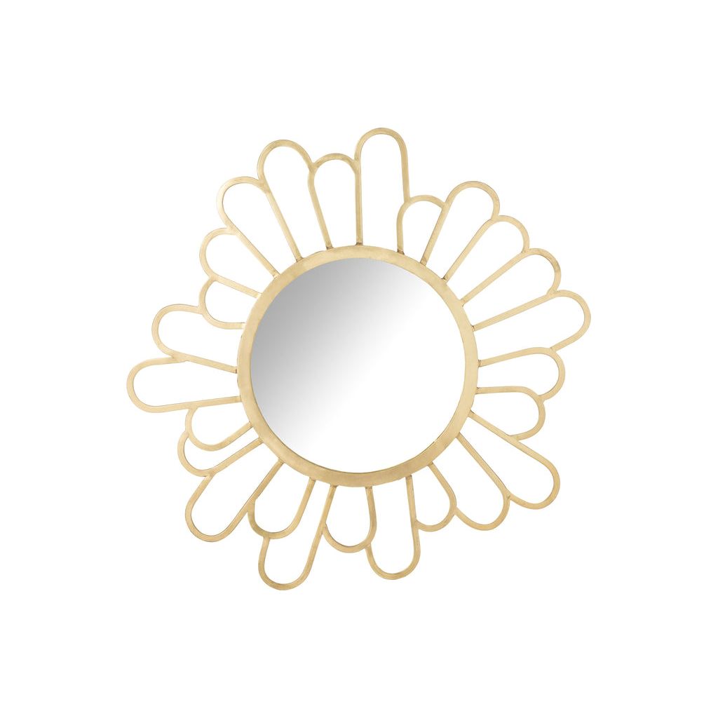 Miroir Fleur Métal Or - Designix