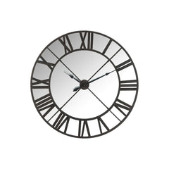 Miroir Horloge Métal Noir