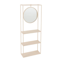 Miroir Métal Beige Avec Étagère