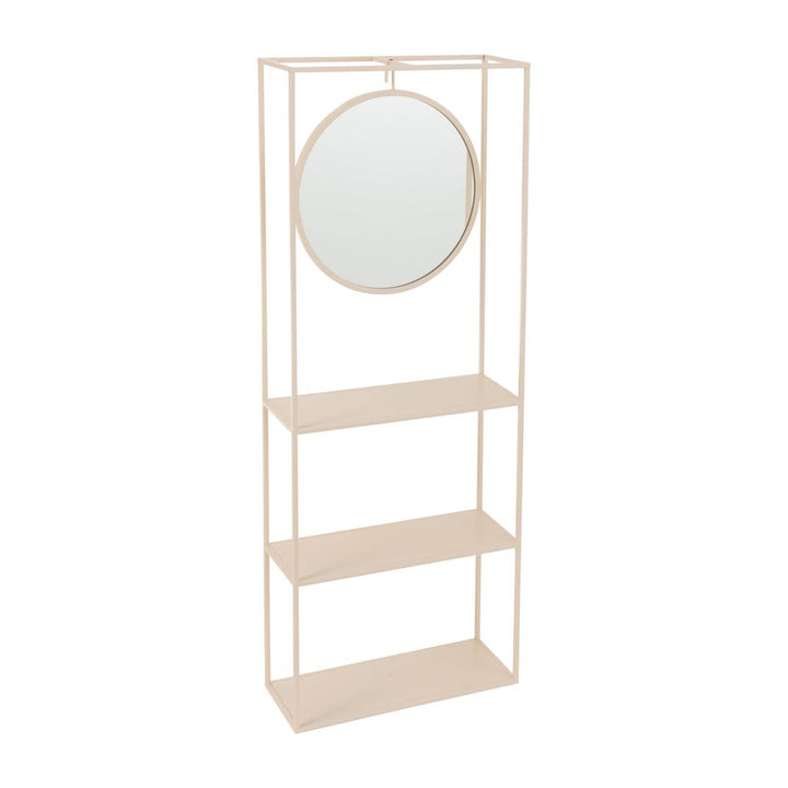 Miroir Métal Beige Avec Étagère - Designix