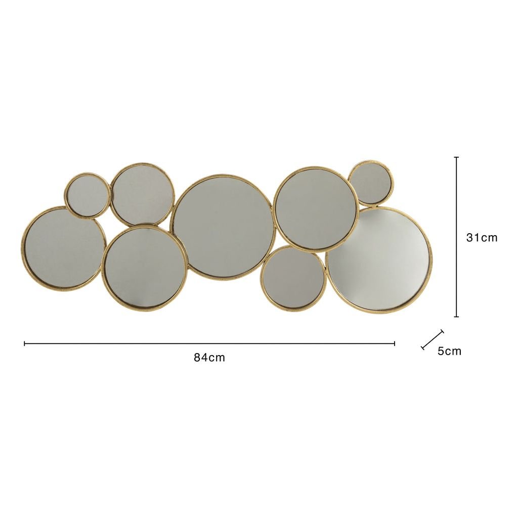 Miroir Métal Or Design 9 Cercles - Designix