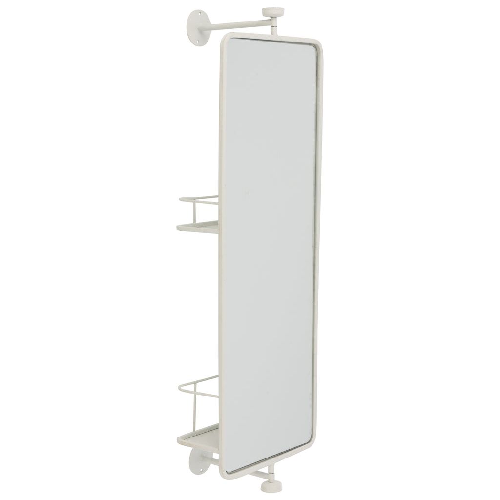Miroir Mural Verre Métal Blanc - Designix