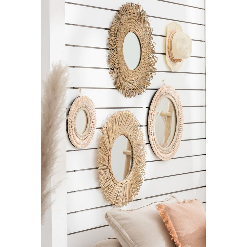 Miroir Naturel Rond en Paille - Designix