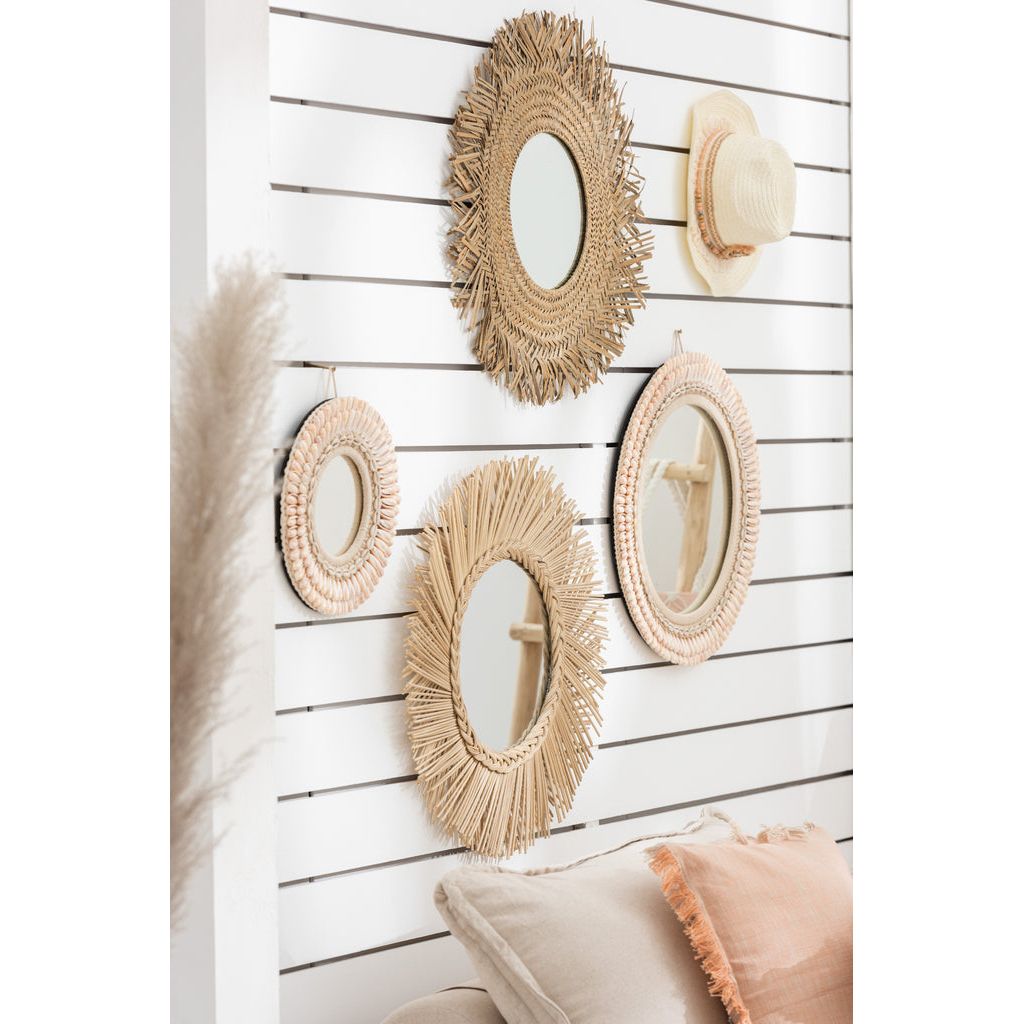 Miroir Naturel Rond en Paille - Designix
