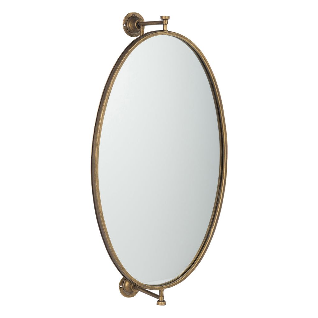 Miroir Ovale Métal Verre Doré - Designix