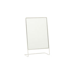 Miroir Pied Verre Métal Blanc