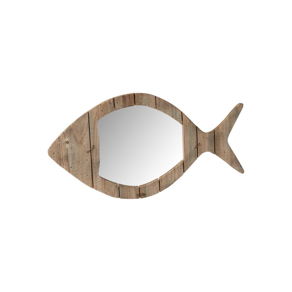 Miroir Poisson en Bois Naturel - Designix