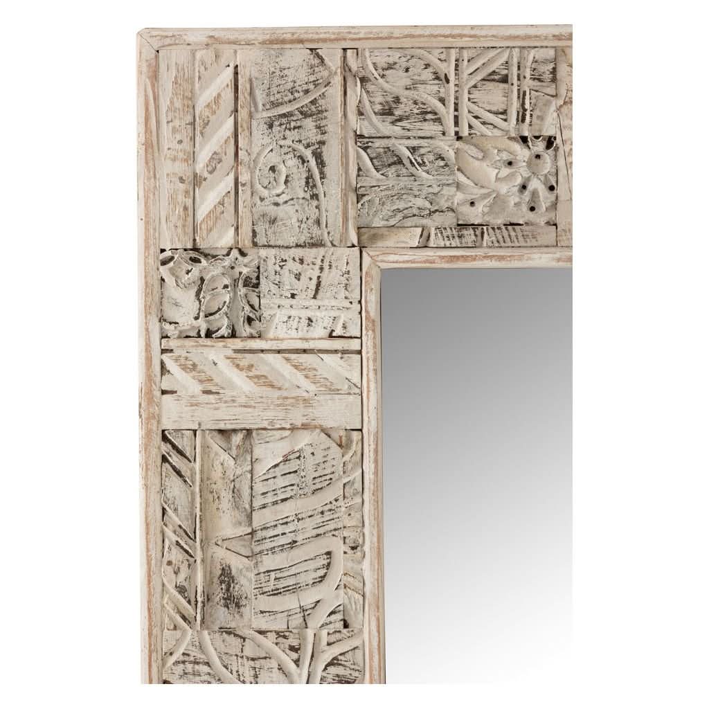 Miroir Rectangulaire Bois Recyclé Blanchi