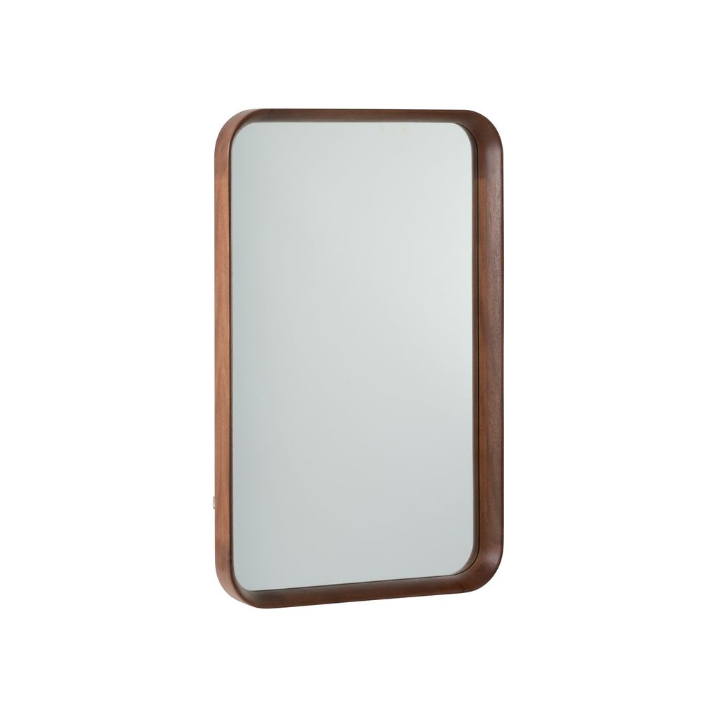 Miroir Rectangulaire Bois Verre Marron - Designix