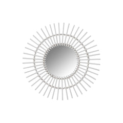Miroir Rond Bambou Blanc Design