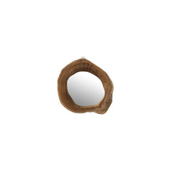 Miroir Rond en Teck Naturel Petit