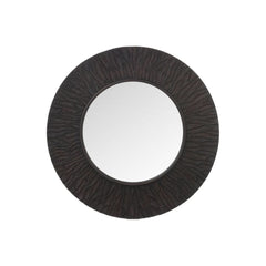 Miroir Rond Marron Foncé Design